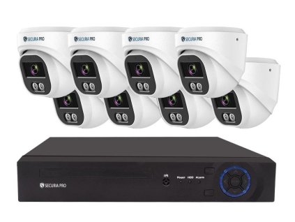Securia Pro IP 8 kamerový systém 6MPx NVR8CHV6S-W DOME smart, bílá, kov
