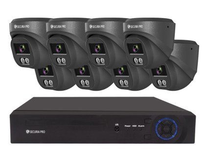 Securia Pro IP kamerový systém  NVR8CHV4S-B DOME smart, čierny, kov