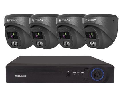 Securia Pro IP kamerový systém NVR4CHV4S-B DOME smart, čierny, kov