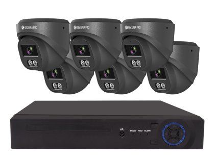 Securia Pro IP kamerový systém  NVR6CHV4S-B DOME smart, čierny, kov
