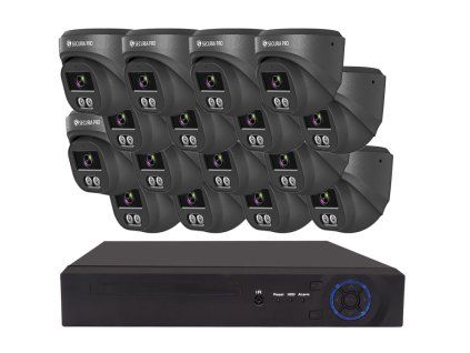 Securia Pro IP kamerový systém NVR16CHV4S-B DOME smart, čierny, kov