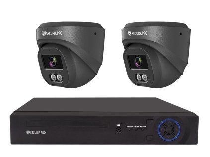 Securia Pro kamerový systém 8MPx, NVR2CHV8S-B SONY DOME smart, kov