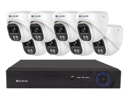 Securia Pro IP kamerový systém NVR8CHV8S-W SONY DOME smart, biely, kov