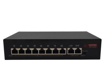 Securia Pro PoE Switch 8 port + 2 port 1000Mbit High Power - N2582P
