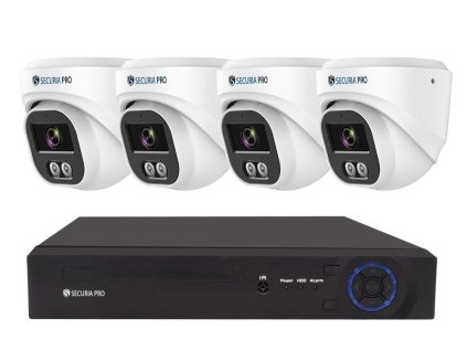 Securia Pro IP 4 kamerový systém 6MPx, NVR4CHV6S-W DOME smart, biely, kov