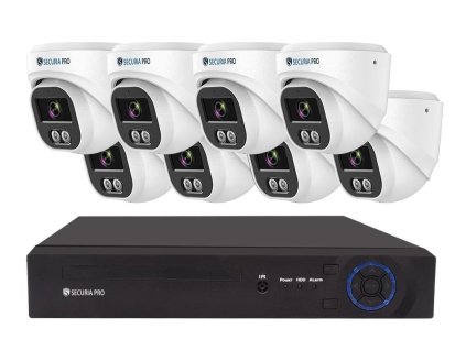 Securia Pro IP 8 kamerový systém 6MPx NVR8CHV6S-W DOME smart, biely, kov