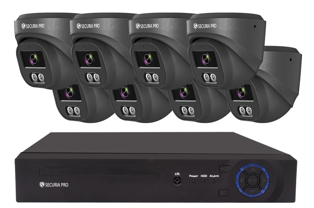 Securia Pro IP kamerový systém NVR8CHV4S-B DOME smart, čierny Nahrávanie: 2TB disk