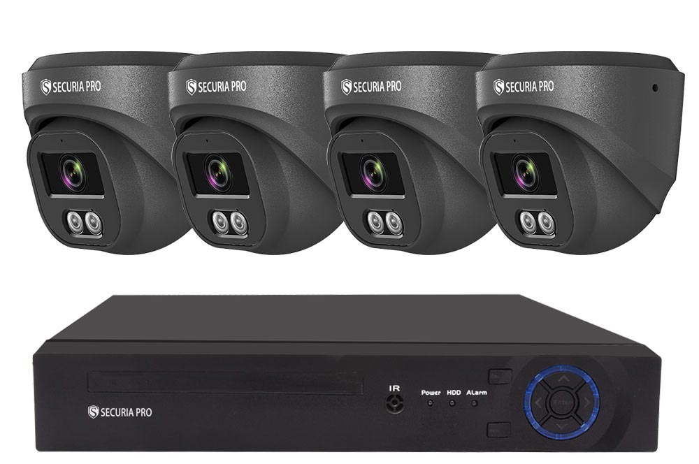 Securia Pro IP kamerový systém NVR4CHV4S-B DOME smart, čierny Nahrávanie: 2TB disk