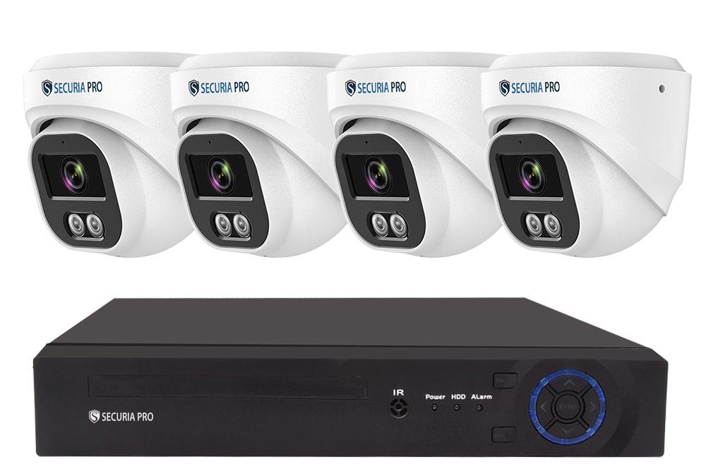 E-shop Securia Pro IP kamerový systém NVR4CHV5S-W DOME smart, biely Nahrávanie: 6TB disk