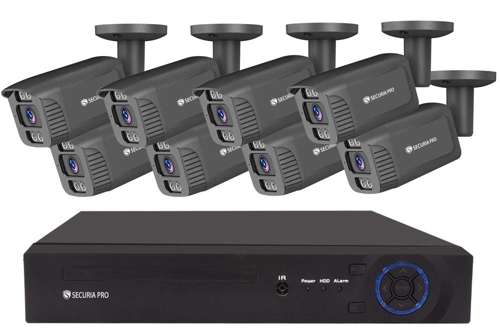 Securia Pro IP kamerový systém NVR8CHV5S-B smart, čierny Nahrávanie: 2TB disk