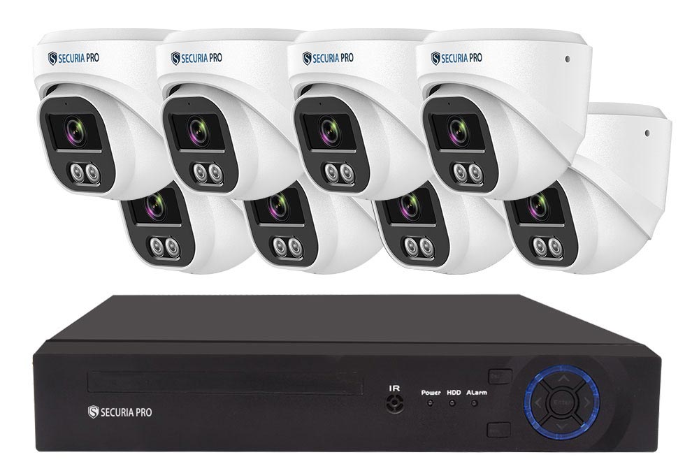 Securia Pro IP kamerový systém NVR8CHV5S-W DOME smart, biely Nahrávanie: 2TB disk