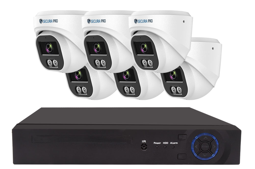 Securia Pro IP kamerový systém NVR6CHV4S-W DOME smart, biely Nahrávanie: bez disku