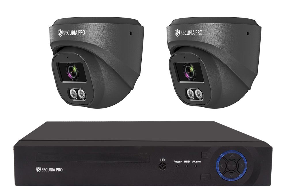 Securia Pro kamerový systém 4MPx, NVR2CHV4S-B DOME smart, čierny Nahrávanie: 2TB disk