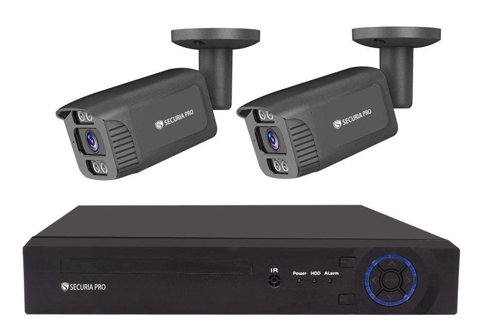 Securia Pro IP 2 kamerový systém 4MPx, NVR2CHV4S-B smart, čierny Nahrávanie: 2TB disk
