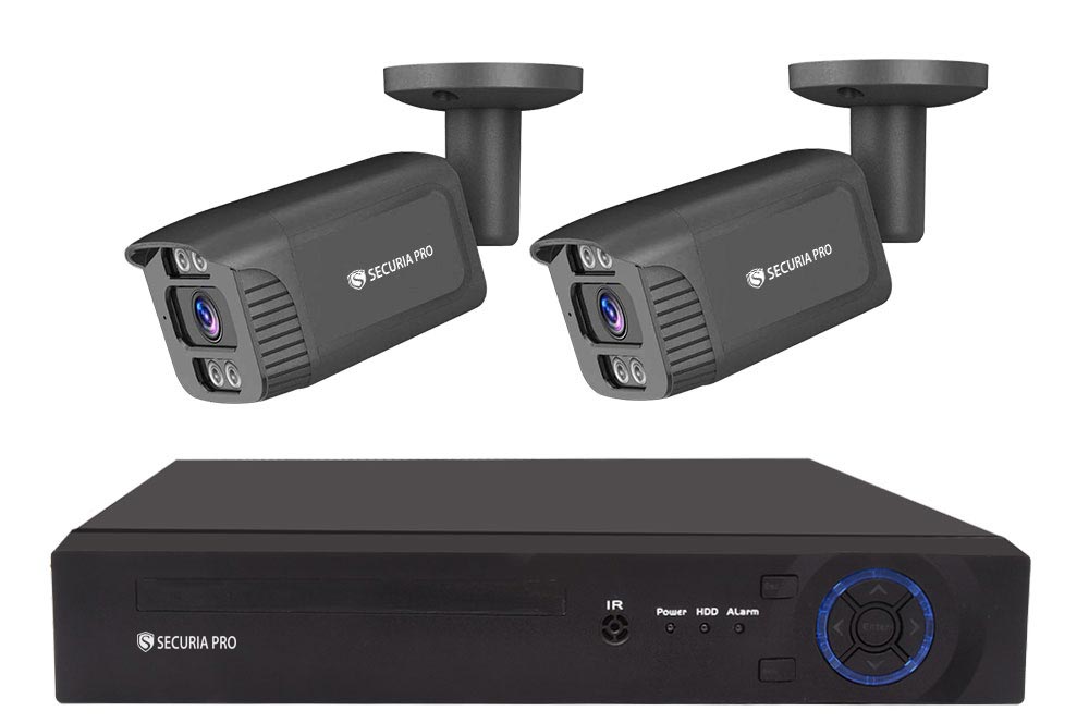 Securia Pro IP kamerový systém NVR2CHV4S-B smart, čierny Nahrávanie: 8TB disk