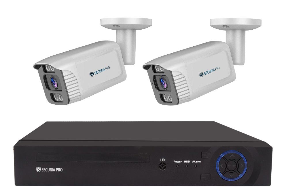 Securia Pro IP 2 kamerový systém 4MPx, NVR2CHV4S-W smart, biely Nahrávanie: 2TB disk