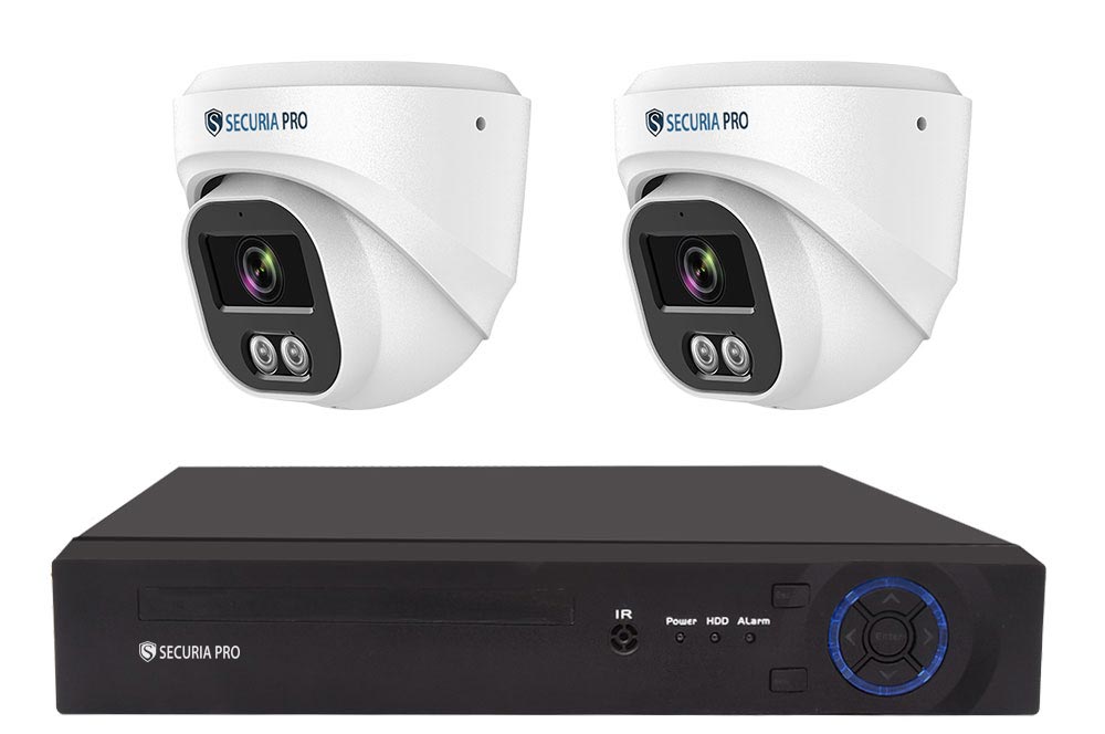 Securia Pro IP kamerový systém NVR2CHV5S-W DOME smart, biely Nahrávanie: bez disku