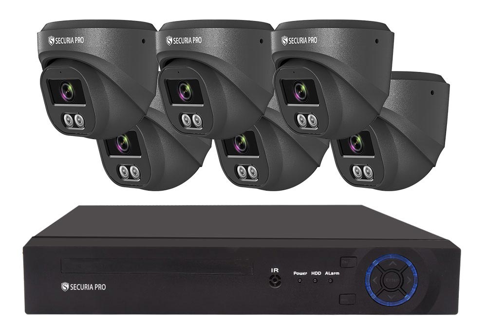 Securia Pro IP kamerový systém NVR6CHV5S-B DOME smart, čierny Nahrávanie: 2TB disk