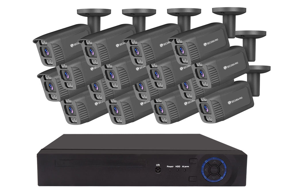 Securia Pro IP kamerový systém NVR16CHV4S-B smart, čierny Nahrávanie: 8TB disk