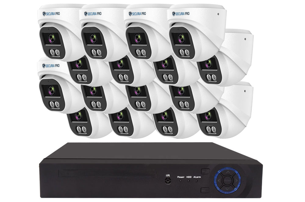 Securia Pro IP kamerový systém NVR16CHV4S-W DOME smart, biely Nahrávanie: 8TB disk