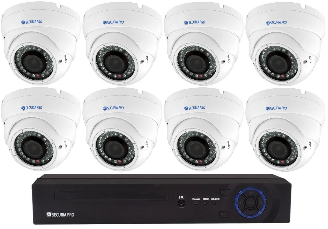 Securia Pro IP kamerový systém 8MPx NVR8CHV8-W DOME Nahrávanie: 2TB disk