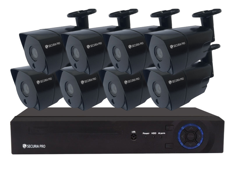Securia Pro AHD kamerový systém 2MPx AHD8CHV2-B Nahrávanie: 4TB disk