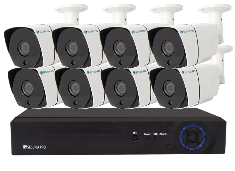 Securia Pro AHD 8 kamerový systém 2MPx AHD8CHV2-W Nahrávanie: 2TB disk