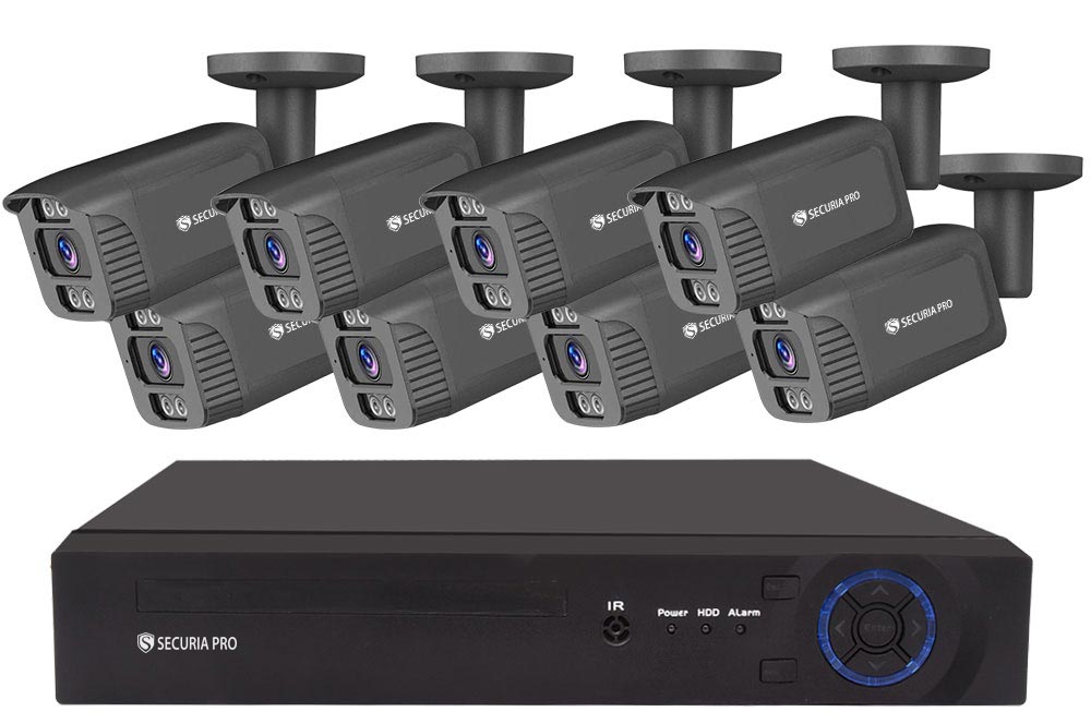 Securia Pro kamerový systém NVR8CHV8S-B smart, čierny Nahrávanie: 2TB disk