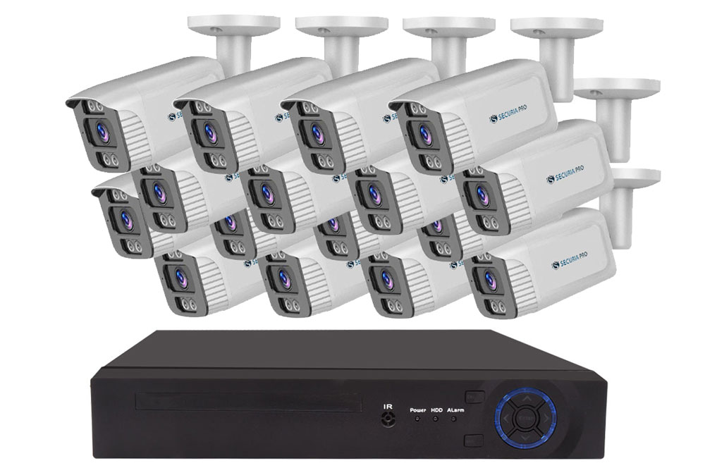 Securia Pro IP kamerový systém NVR16CHV8S-W SONY smart, biely Nahrávanie: 2TB disk