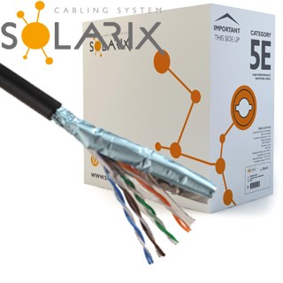 Kábel Solarix FTP Cat5e drôt 305m PE vonkajší