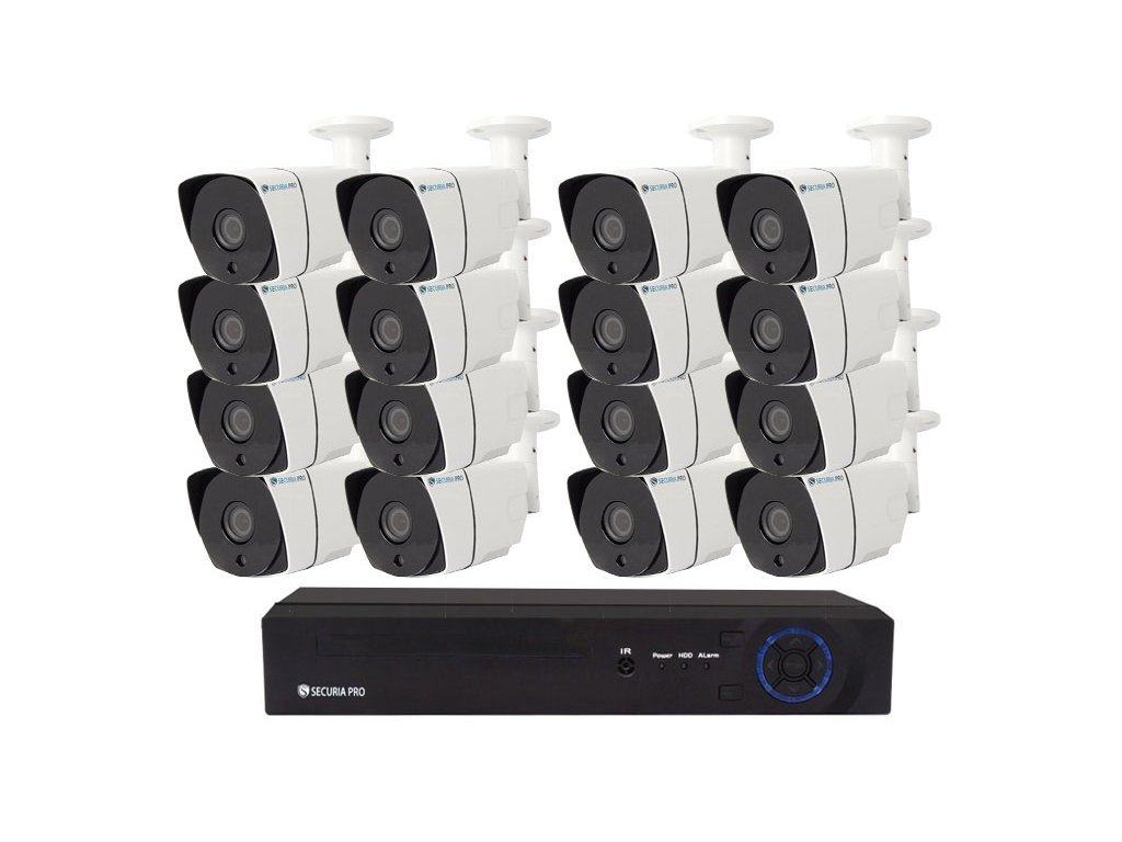 Securia Pro AHD 16 kamerový systém 2MPx AHD16CHV2-W Nahrávanie: 2TB disk