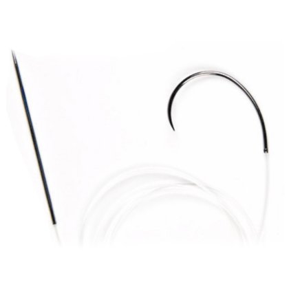 Single Strand Double Swaged on Monofilament Nylon Suture (Box of 6, 30” Length, Sterile)