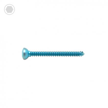 2.0mm Cortical Screw, Self-Tapping, Hexagonal Recess - Titanium