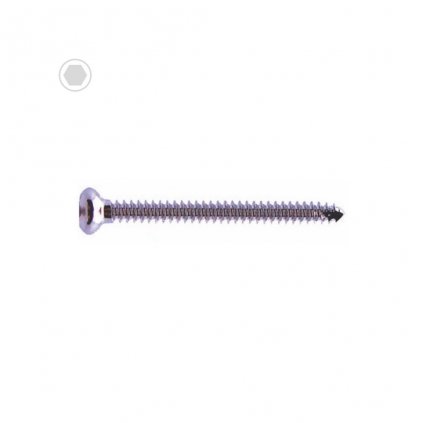 1233 2 0mm cortical screw self tapping hexagonal recess stainless steel