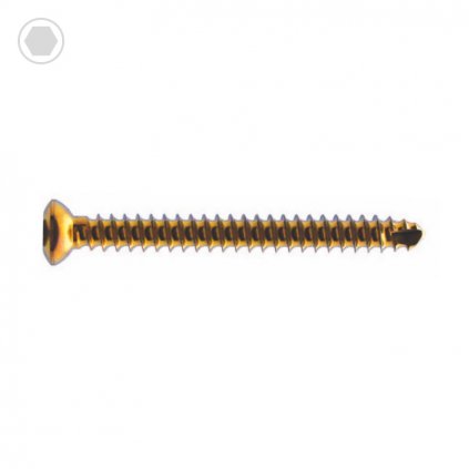 3.5mm Cortical Screw, Self-Tapping, Hexagonal Recess - Titanium