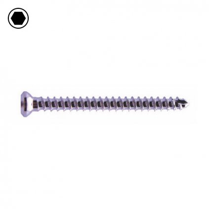 2.4mm Cortical Screw, Self-Tapping, Hexagonal Recess- Stainless Steel