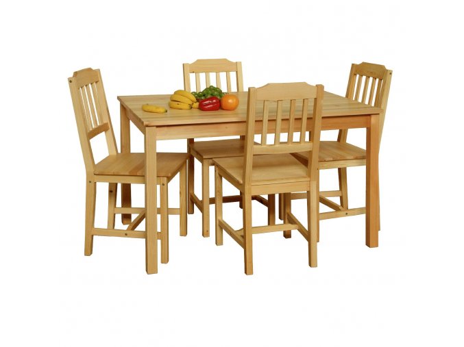 Stůl+4 židle 8849 borovice lak
