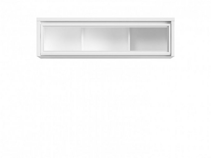 KASPIAN SFW1W/140 závěsná vitrína bílá/bílá mat