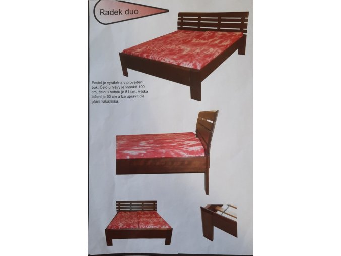 Masivní postel RADEK BUK masiv 80-90