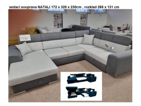 sedací rozkládací souprava NATALI OT1-III.R-R-II.Ú U