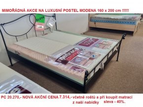 Luxusní kovaná postel MODENA 160x200 cm PRODEJNA
