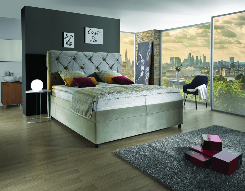 postel PREMIUM BOX SPRING PALLADIO otvírání z boku 160x200 cm