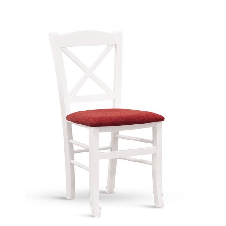 CLAYTON židle bílá látkový sedák 43