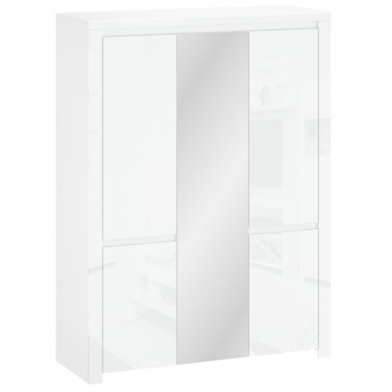 LINGO skříň se zrcadlem 5d bílý lesk 151