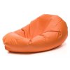 oranžový sedací vak z kvalitej ekokože