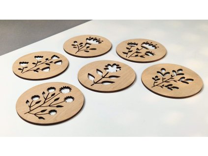 Set 6ks podpivníkov - KVETY