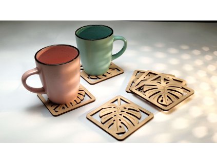 Set 6ks podpivníkov - MONSTERA