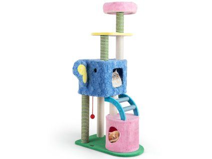 Elephant Themed Cat Tree with 2 Condos and Scratching Posts 3