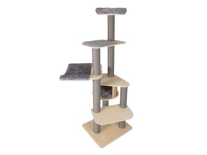 197 CM Tall Cat Tree Multi level Cat Tower with Comfy Padded Top Perch 3