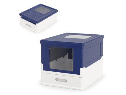 Foldable Cat Litter Box with Front bl 3